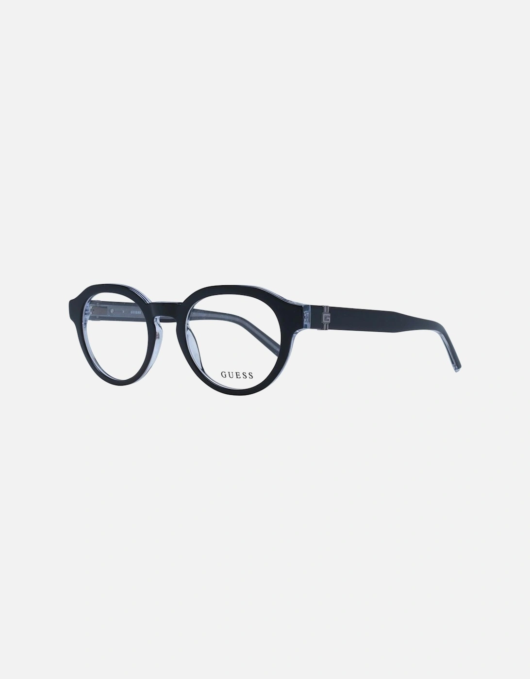 Round Full-Rim Plastic Frame Glasses Unisex - Black, 4 of 3