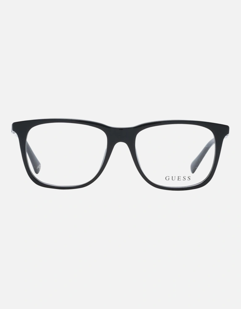 Square Full-Rim Plastic Frame Glasses Unisex - Black