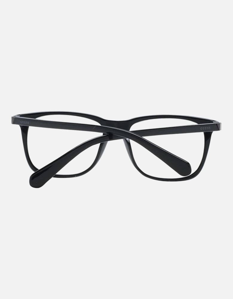 Square Full-Rim Plastic Frame Glasses Unisex - Black