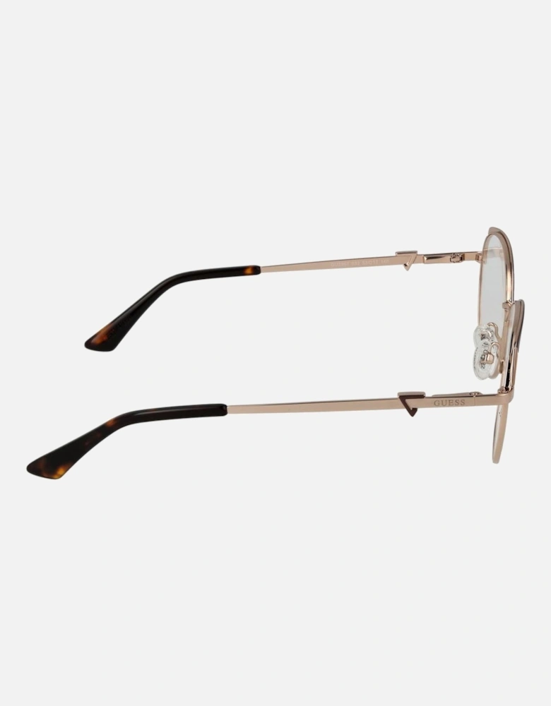 Round Metal Full-Rim Sunglasses with Demo Lenses Women - Gold Frames