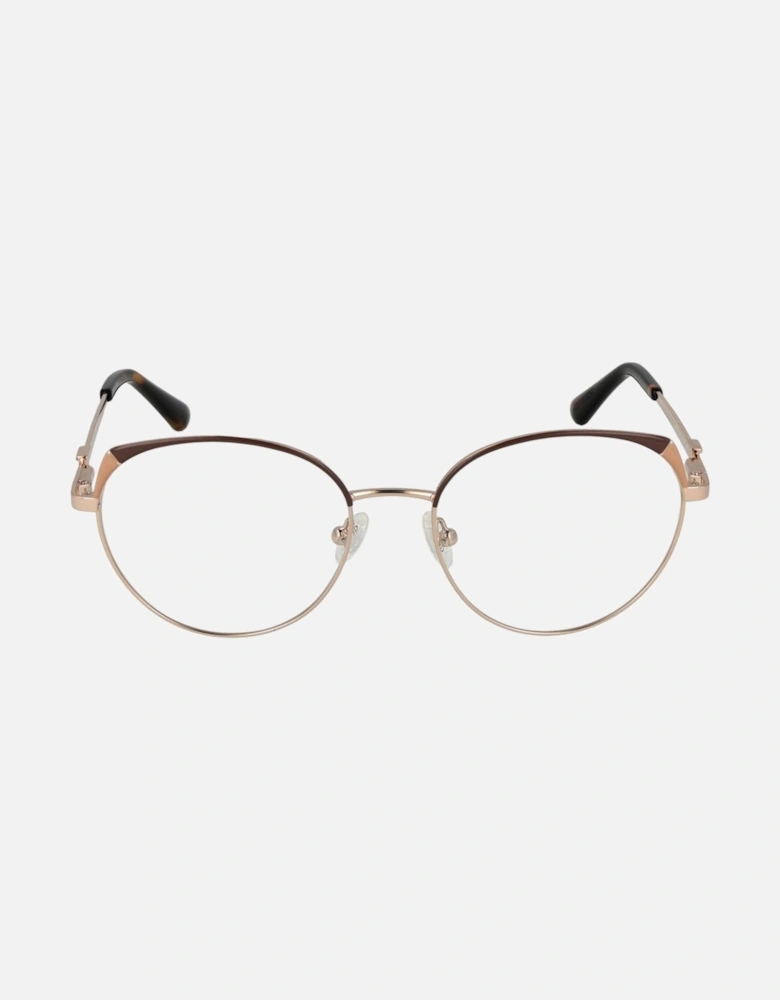 Round Metal Full-Rim Sunglasses with Demo Lenses Women - Gold Frames