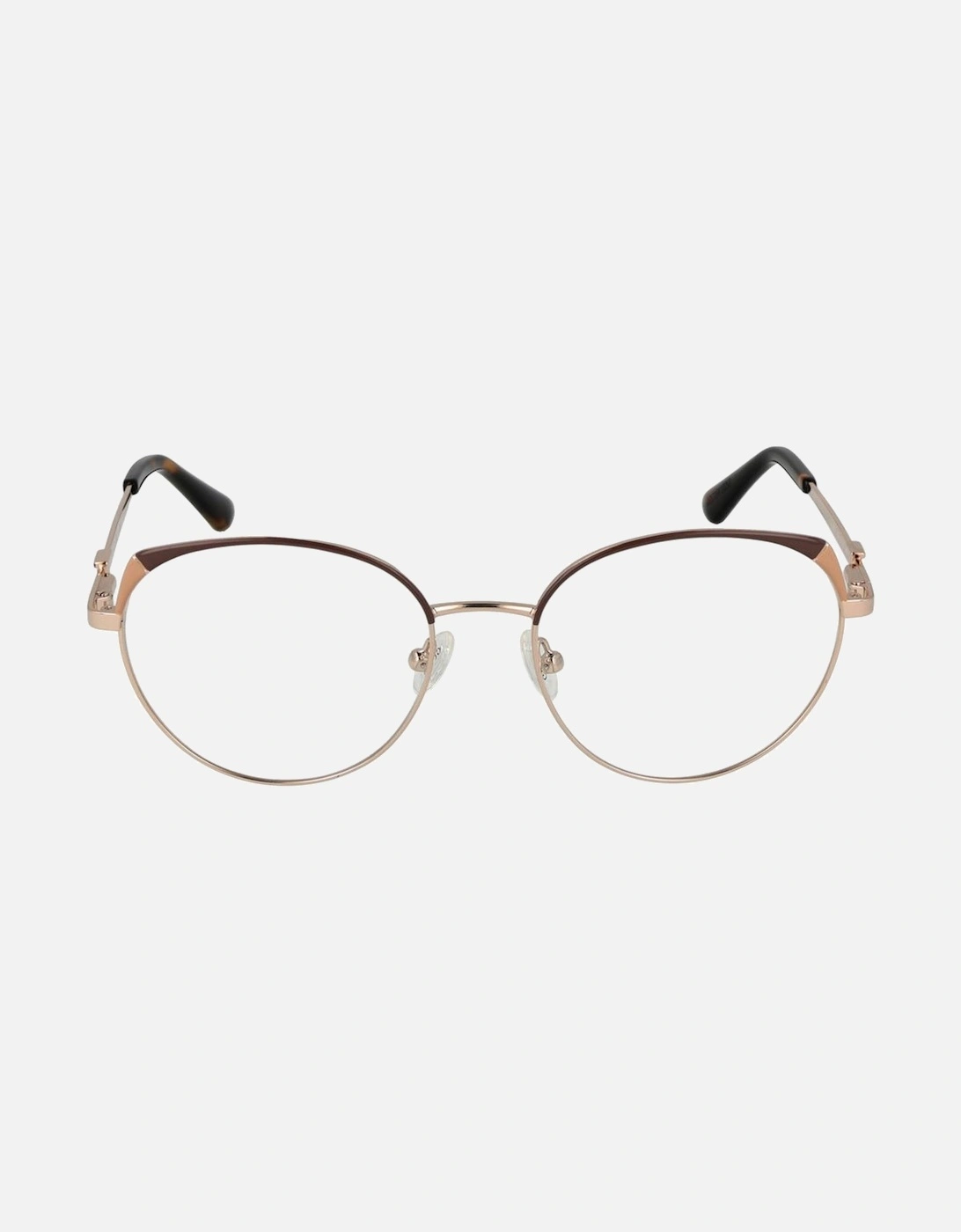 Round Metal Full-Rim Sunglasses with Demo Lenses Women - Gold Frames