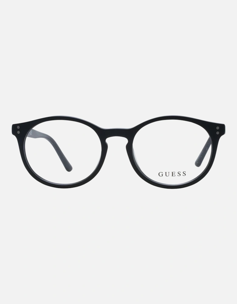 Full-Rim Round Plastic Frame Glasses Unisex - Black