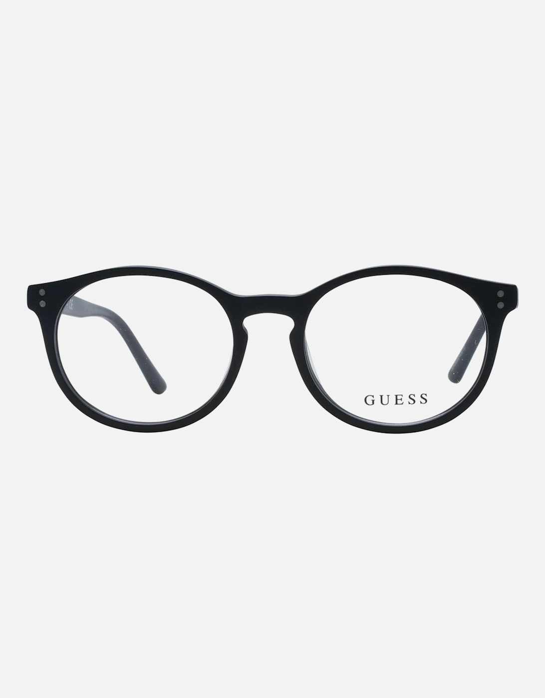 Full-Rim Round Plastic Frame Glasses Unisex - Black