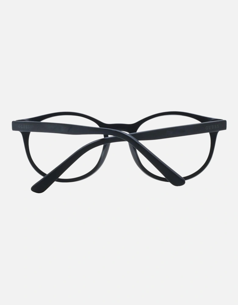 Full-Rim Round Plastic Frame Glasses Unisex - Black
