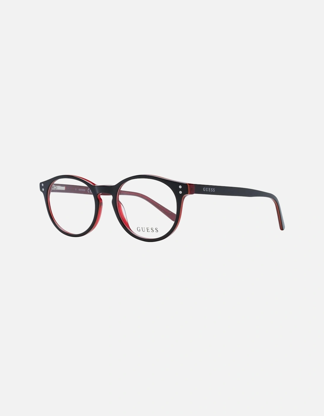 Round Full-Rim Plastic Frame Glasses Unisex - Black, 4 of 3