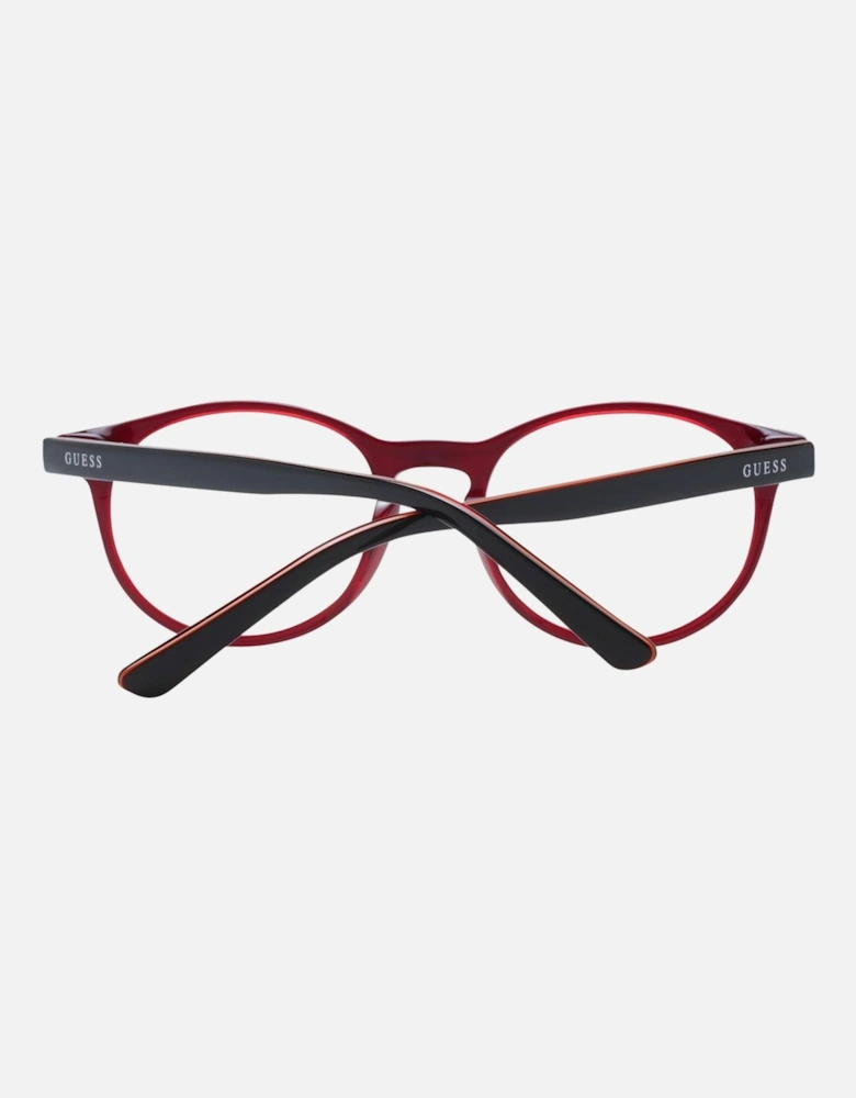 Round Full-Rim Plastic Frame Glasses Unisex - Black
