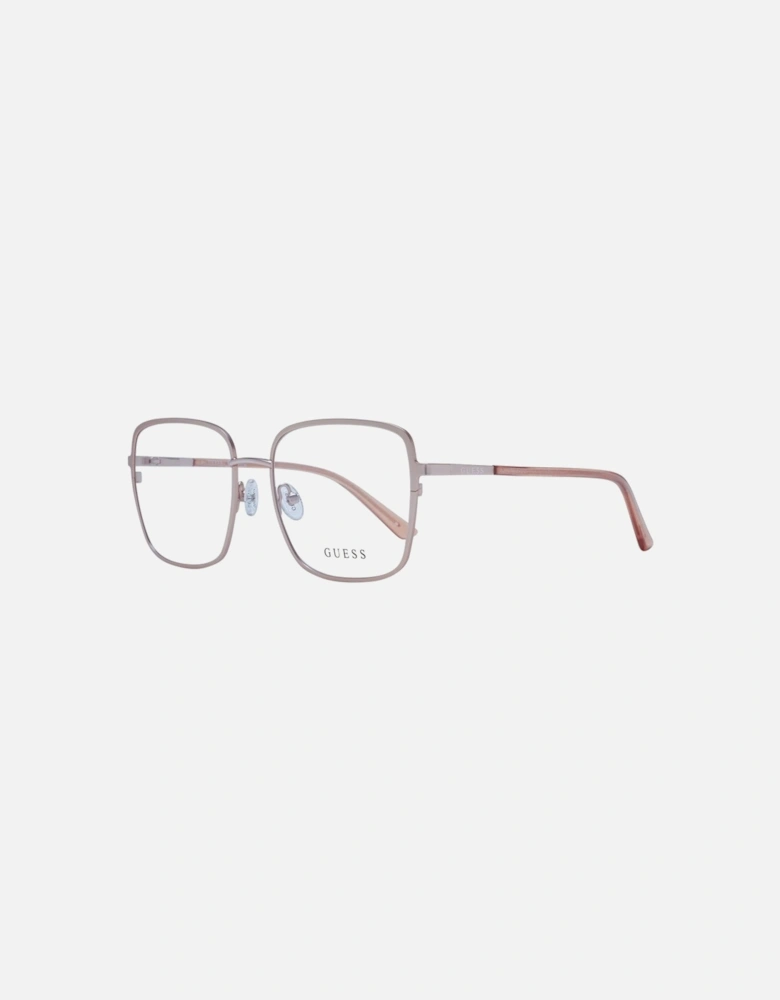 Square Metal Frame Glasses with Demo Lenses Women - Rose Gold
