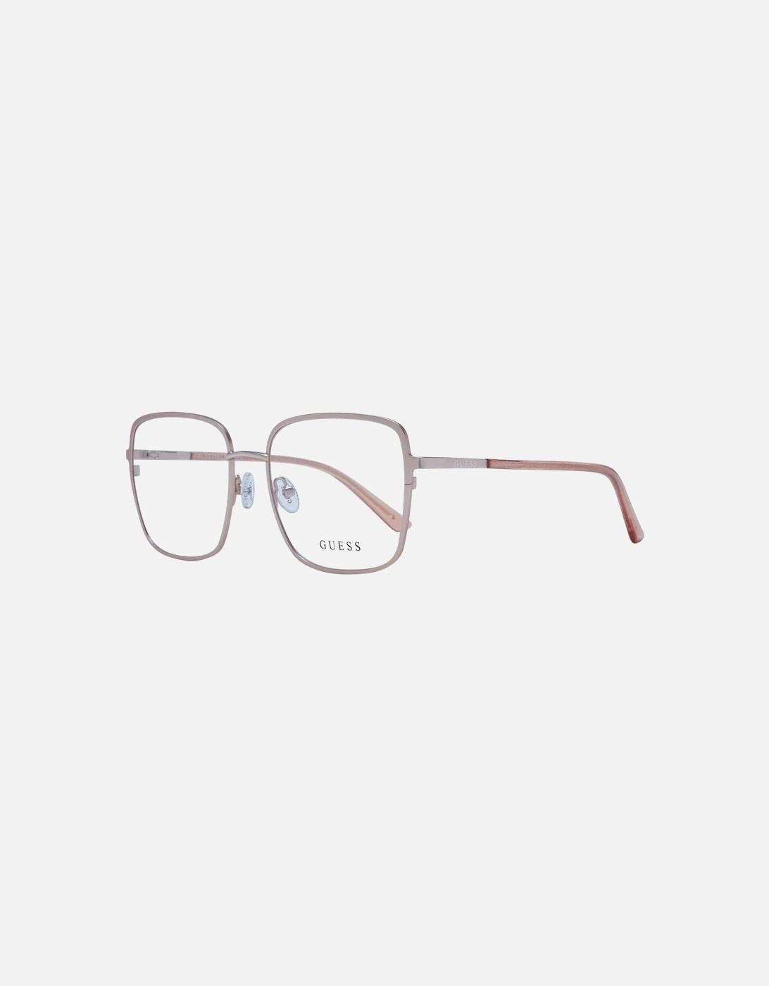 Square Metal Frame Glasses with Demo Lenses Women - Rose Gold, 4 of 3