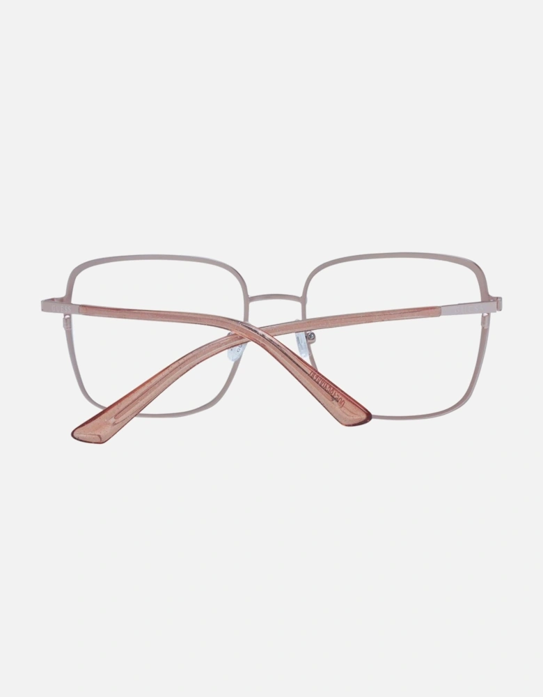 Square Metal Frame Glasses with Demo Lenses Women - Rose Gold