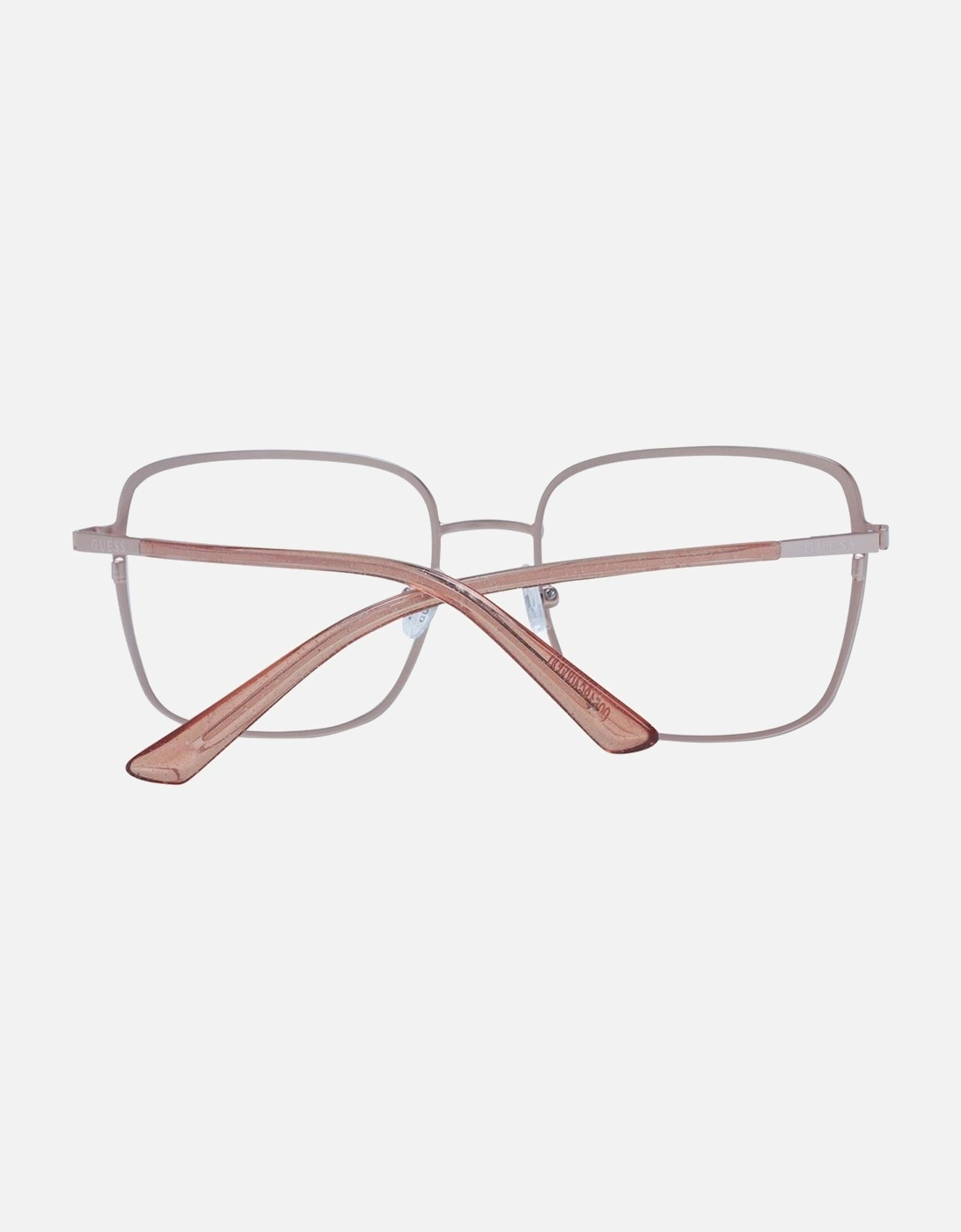 Square Metal Frame Glasses with Demo Lenses Women - Rose Gold