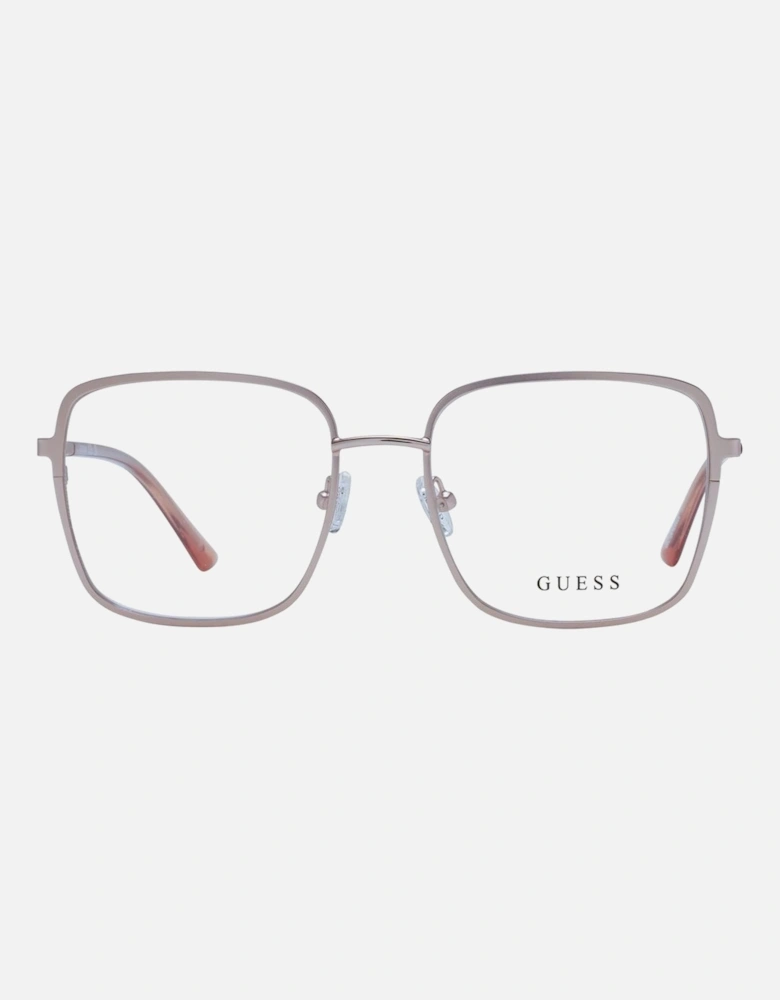Square Metal Frame Glasses with Demo Lenses Women - Rose Gold
