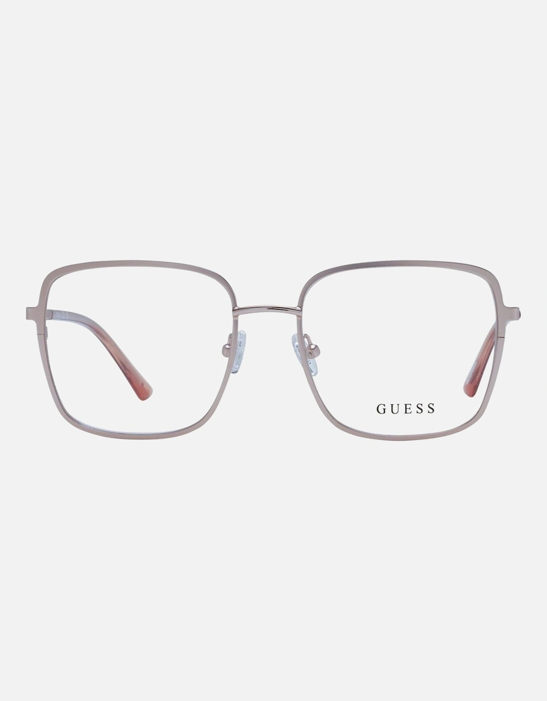 Square Metal Frame Glasses with Demo Lenses Women - Rose Gold
