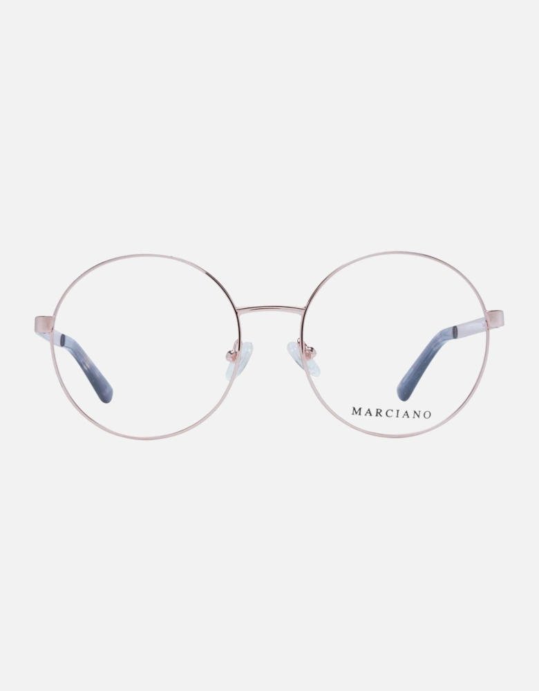 Round Metal Full-Rim Eyeglasses with Demo Lenses Women - Rose Gold