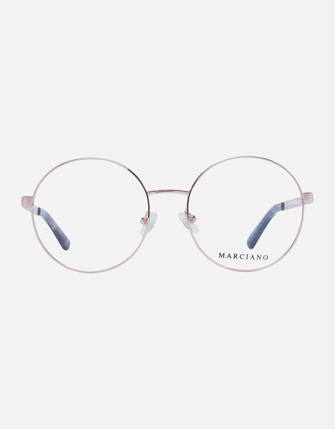 Round Metal Full-Rim Eyeglasses with Demo Lenses Women - Rose Gold
