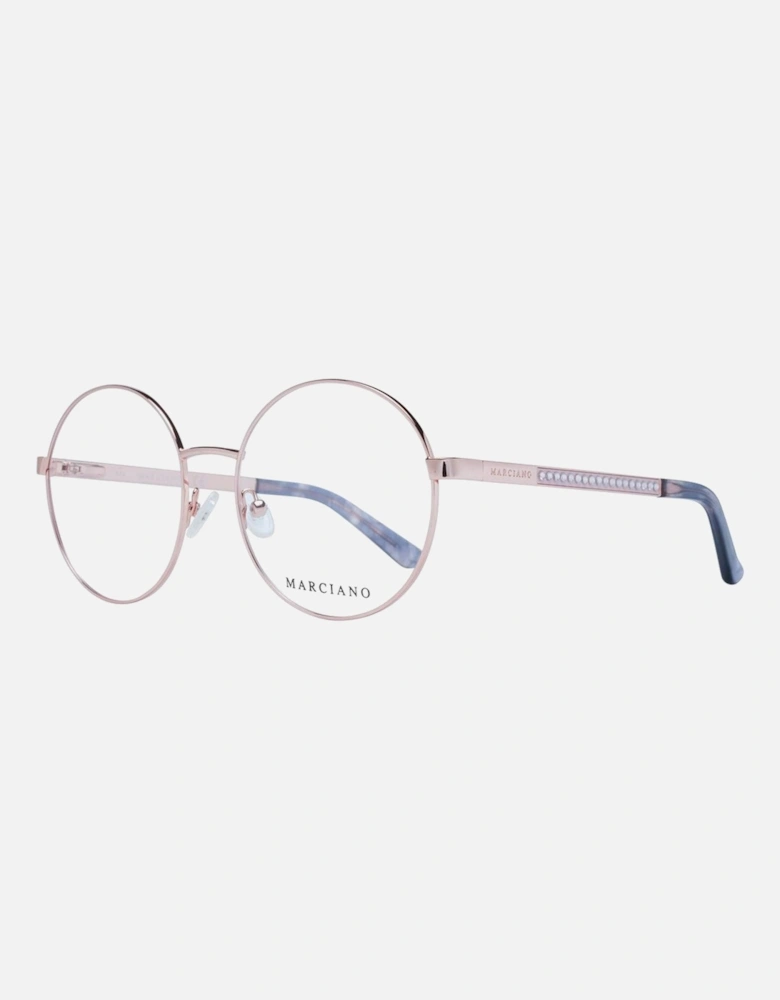 Round Metal Full-Rim Eyeglasses with Demo Lenses Women - Rose Gold