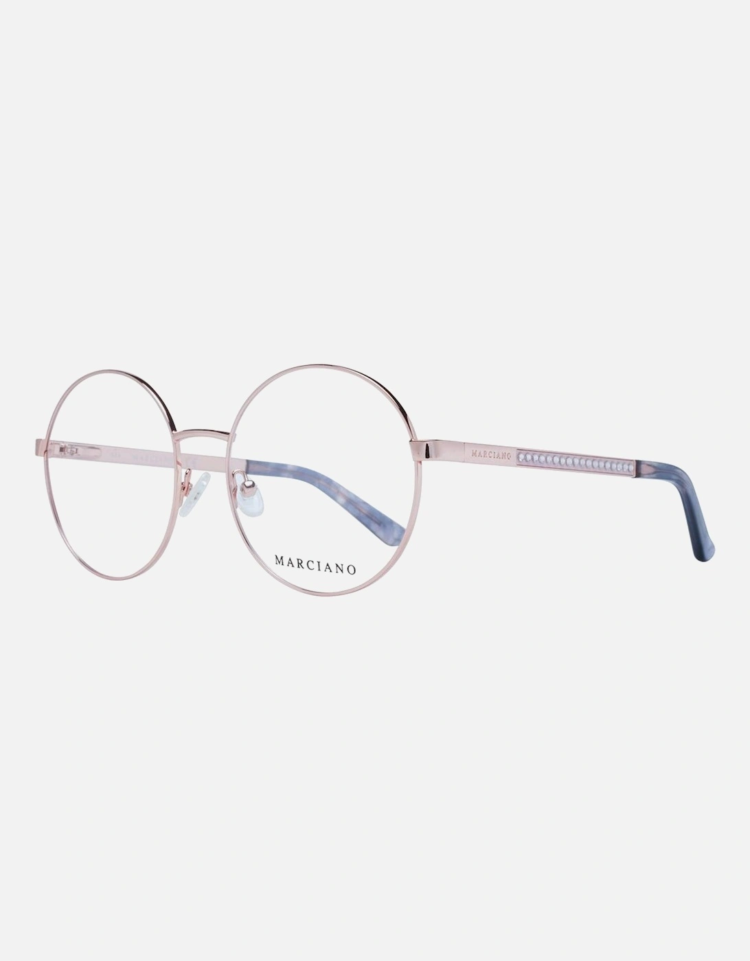 Round Metal Full-Rim Eyeglasses with Demo Lenses Women - Rose Gold, 5 of 4