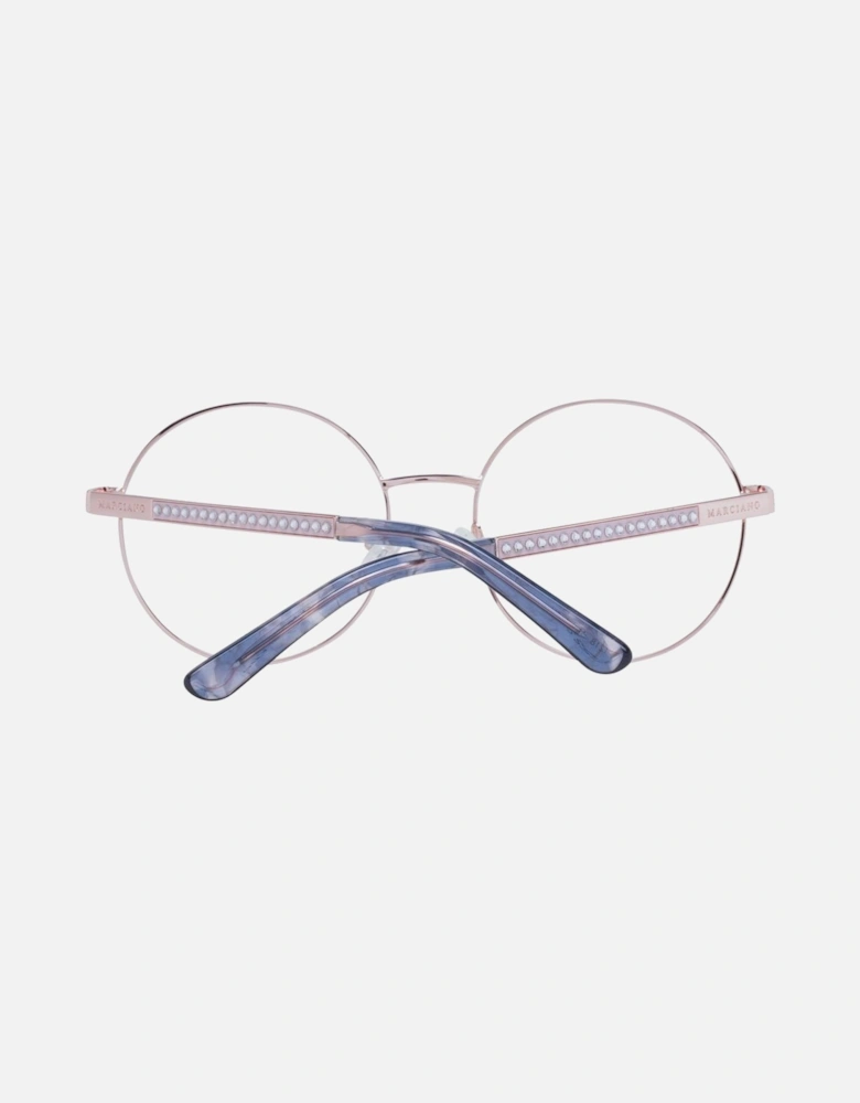 Round Metal Full-Rim Eyeglasses with Demo Lenses Women - Rose Gold