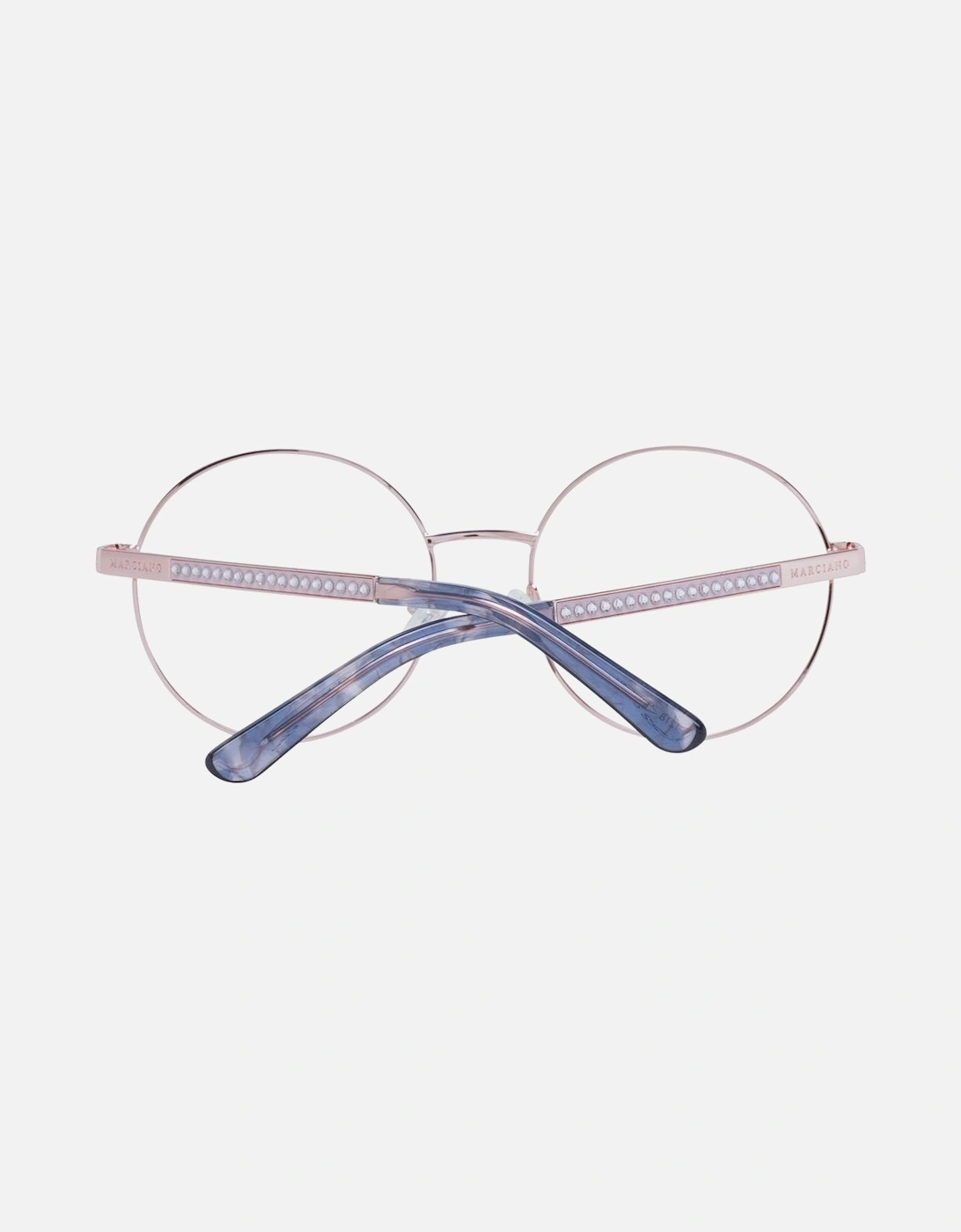 Round Metal Full-Rim Eyeglasses with Demo Lenses Women - Rose Gold