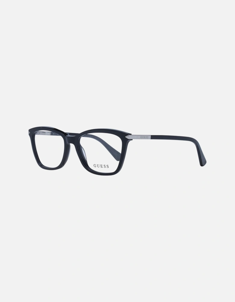 Rectangle Full-Rim Black Plastic Frame Glasses Women