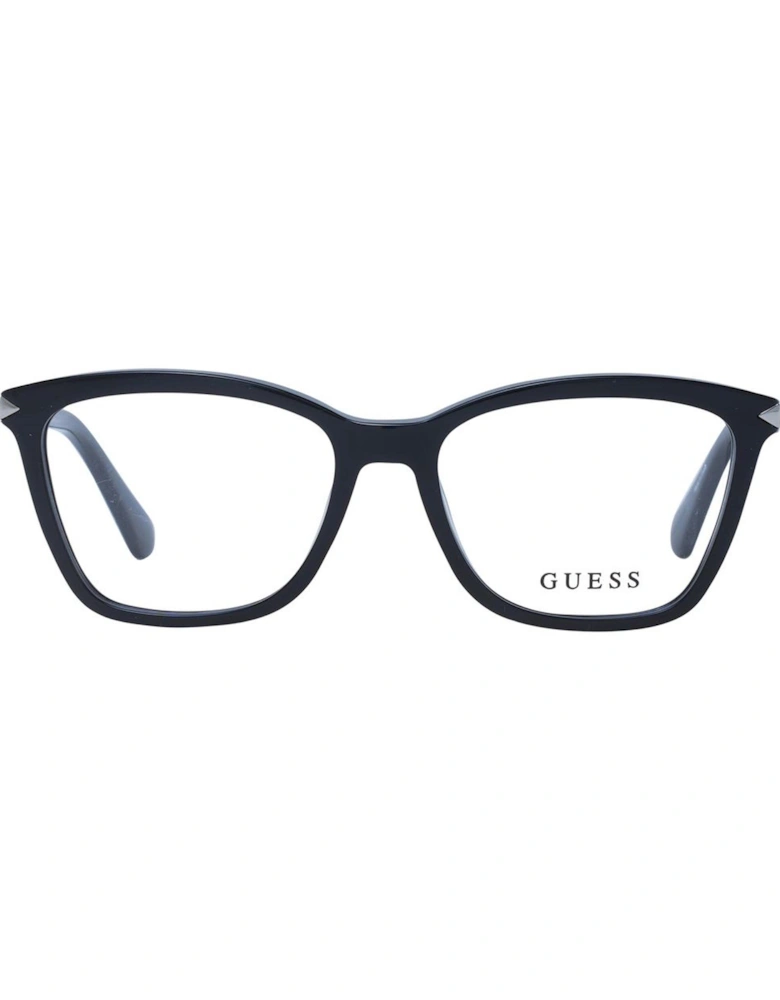 Rectangle Full-Rim Black Plastic Frame Glasses Women