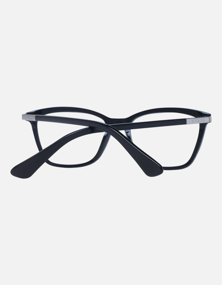 Rectangle Full-Rim Black Plastic Frame Glasses Women