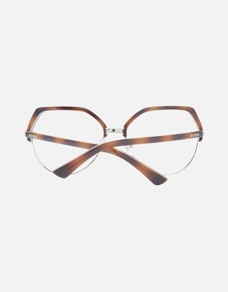 Round Full-Rim Plastic Frame Glasses Women - Brown