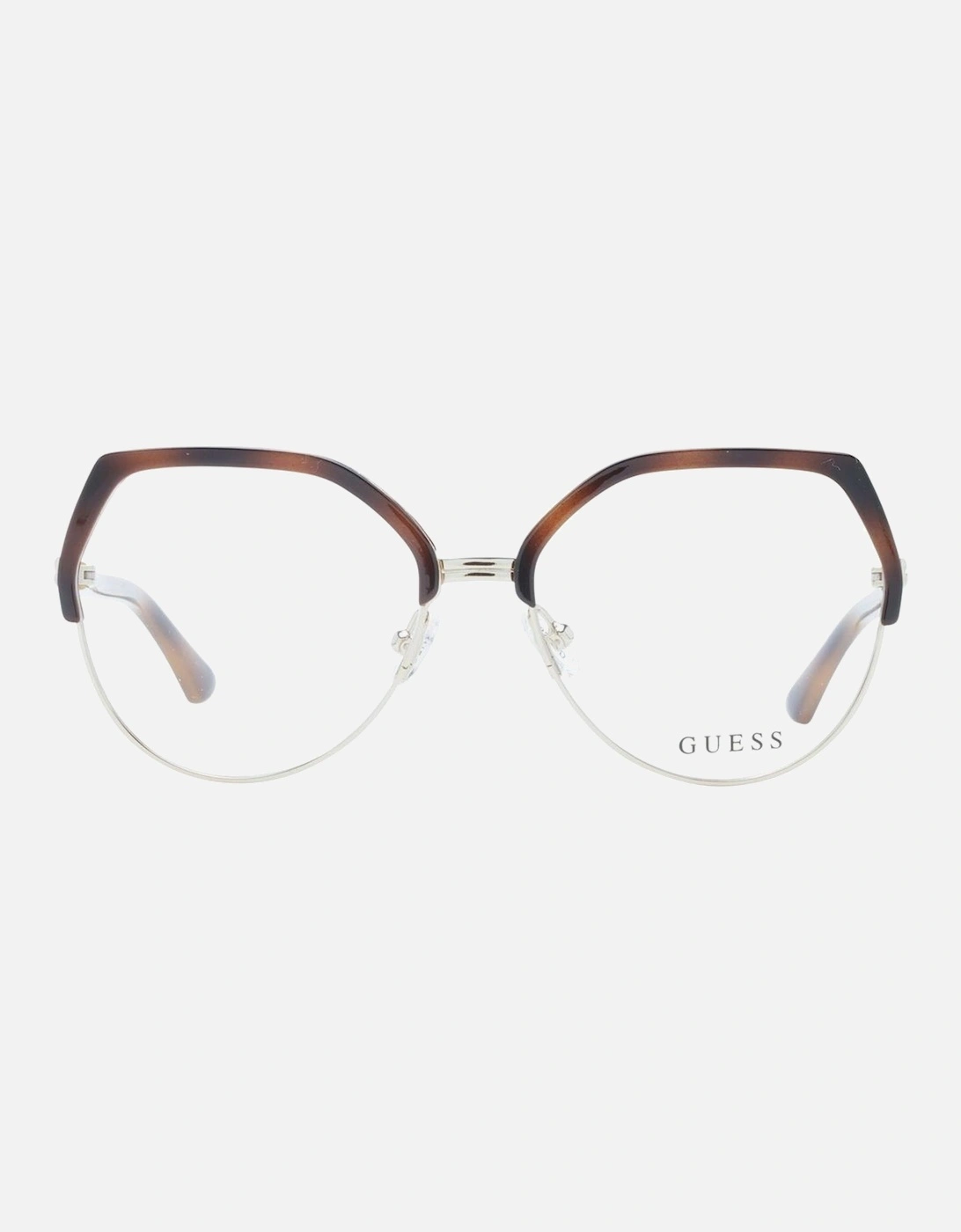 Round Full-Rim Plastic Frame Glasses Women - Brown