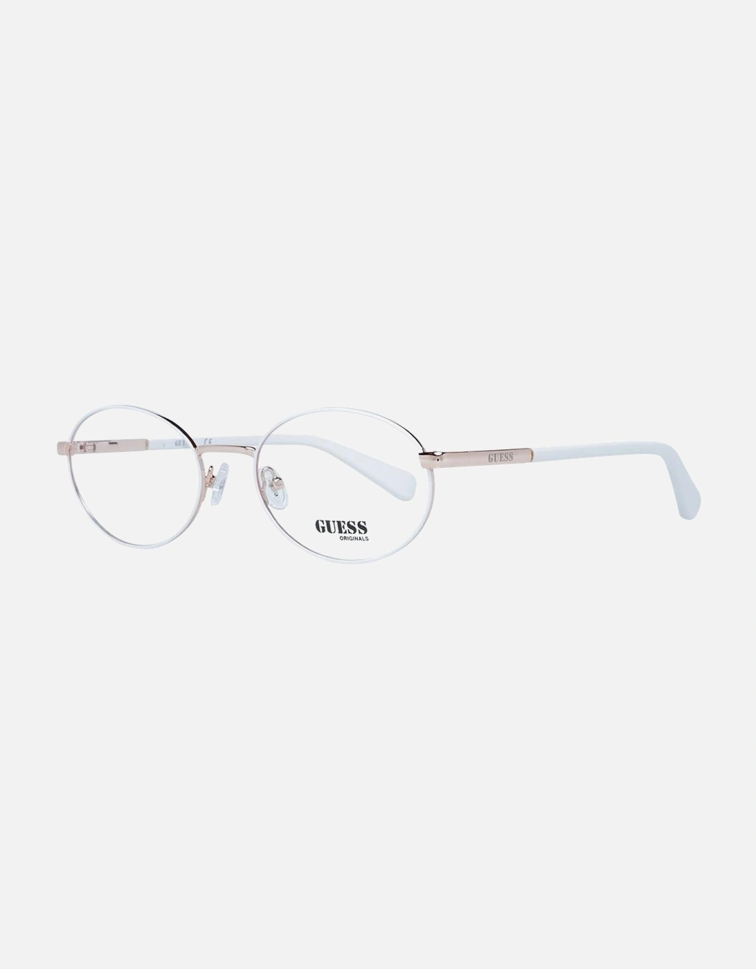 Oval White Metal Frame Glasses Unisex, 4 of 3