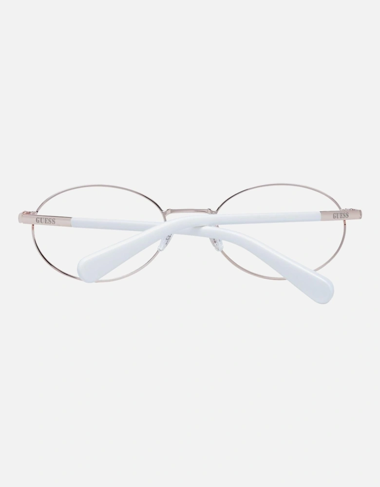 Oval White Metal Frame Glasses Unisex