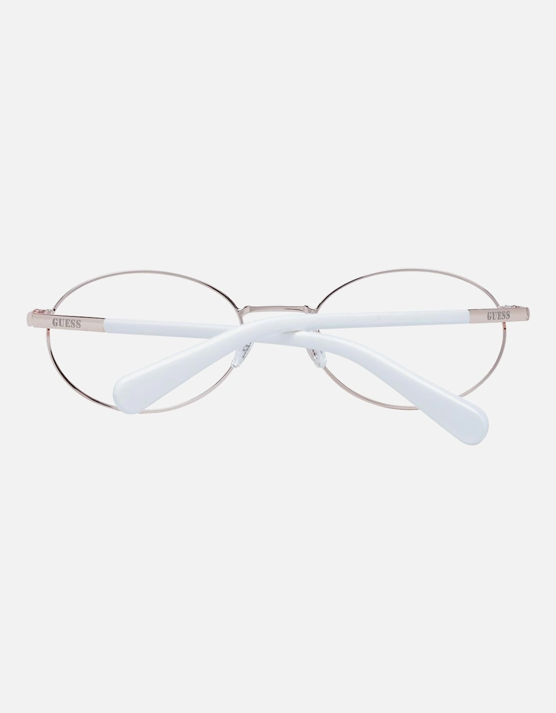 Oval White Metal Frame Glasses Unisex