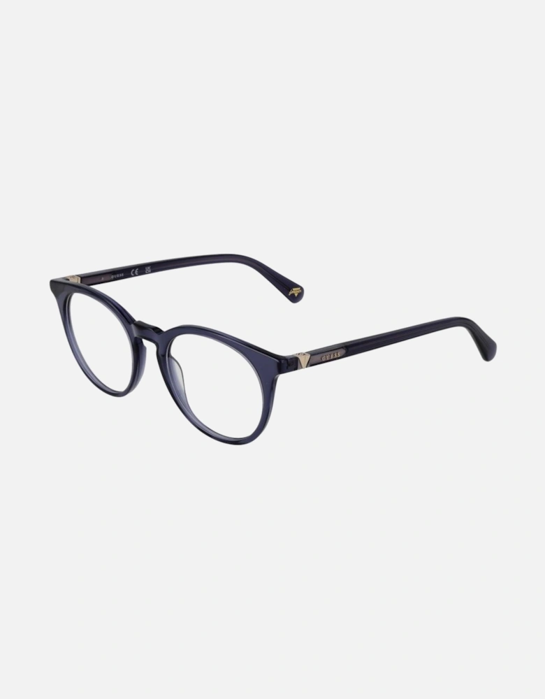 Round Full-Rim Acetate Eyeglasses with Demo Lenses Unisex - Blue