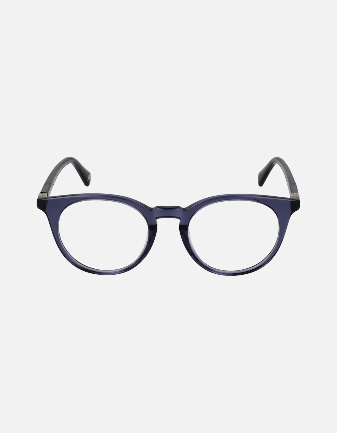 Round Full-Rim Acetate Eyeglasses with Demo Lenses Unisex - Blue