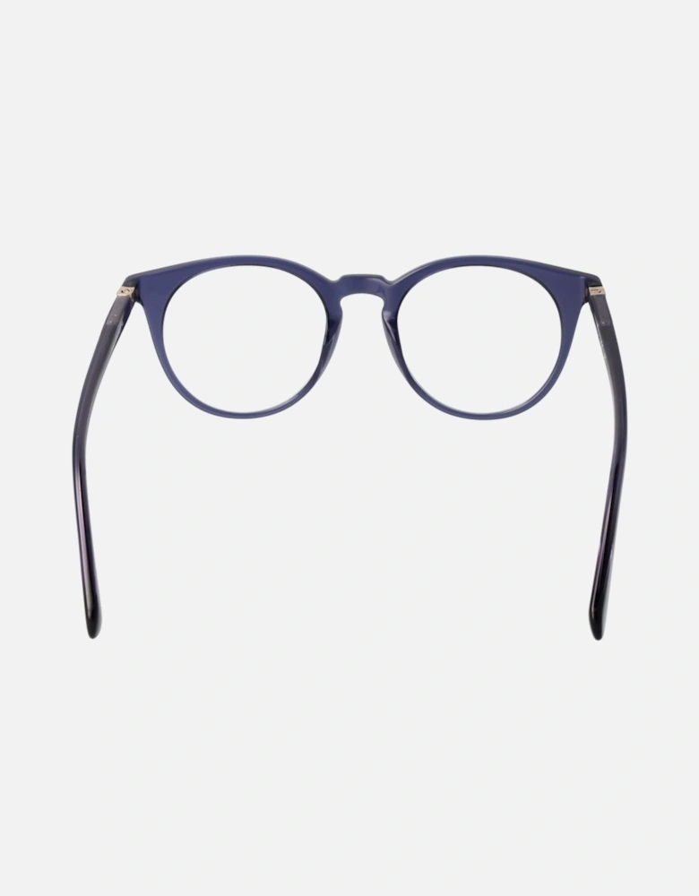 Round Full-Rim Acetate Eyeglasses with Demo Lenses Unisex - Blue