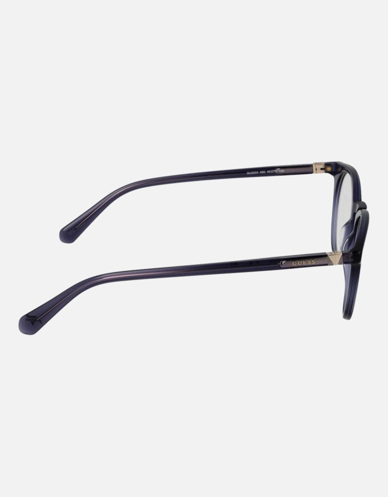 Round Full-Rim Acetate Eyeglasses with Demo Lenses Unisex - Blue