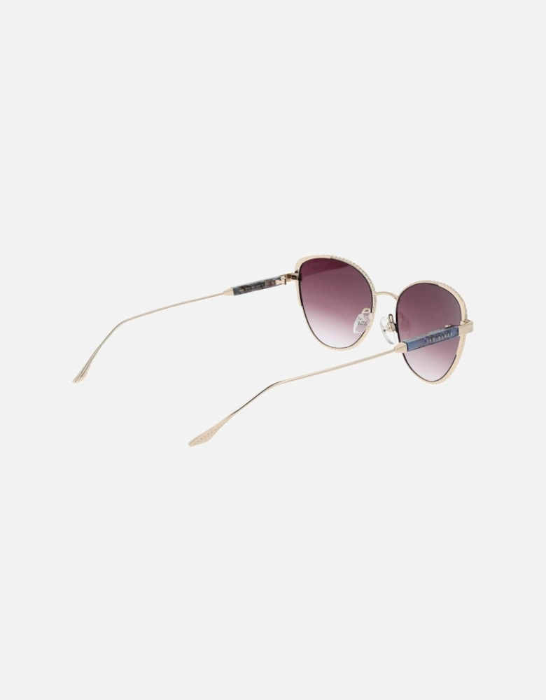 Cat Eye Gradient Sunglasses with Full-Rim Metal Frame Women - Gold