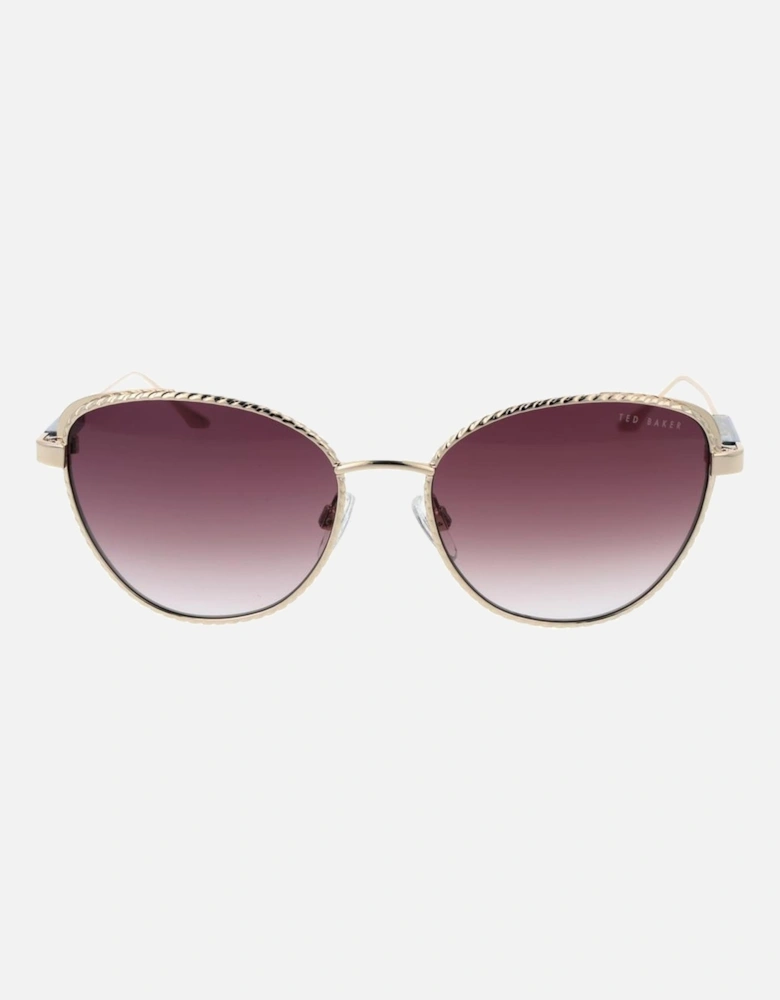 Cat Eye Gradient Sunglasses with Full-Rim Metal Frame Women - Gold