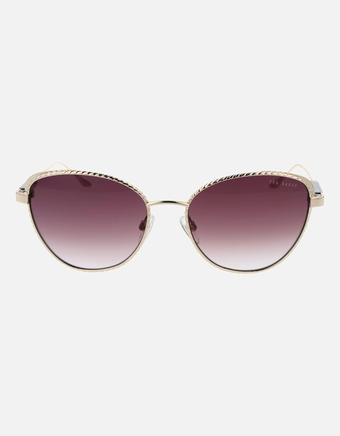 Cat Eye Gradient Sunglasses with Full-Rim Metal Frame Women - Gold