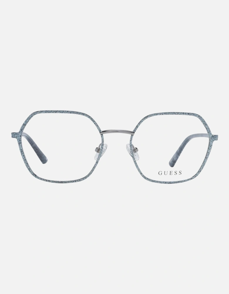 Full-Rim Square Metal Frame Glasses Women - Silver