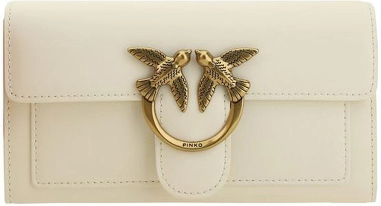 Calfskin One Love Wallet with Chain Strap Women - White