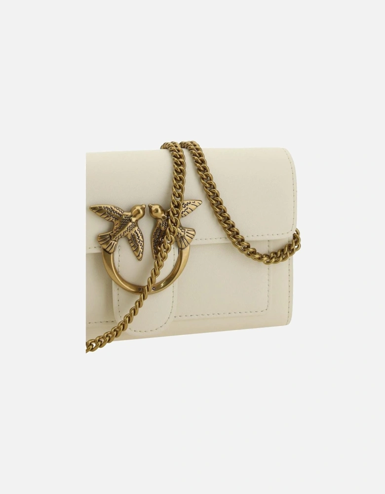 Calfskin One Love Wallet with Chain Strap Women - White