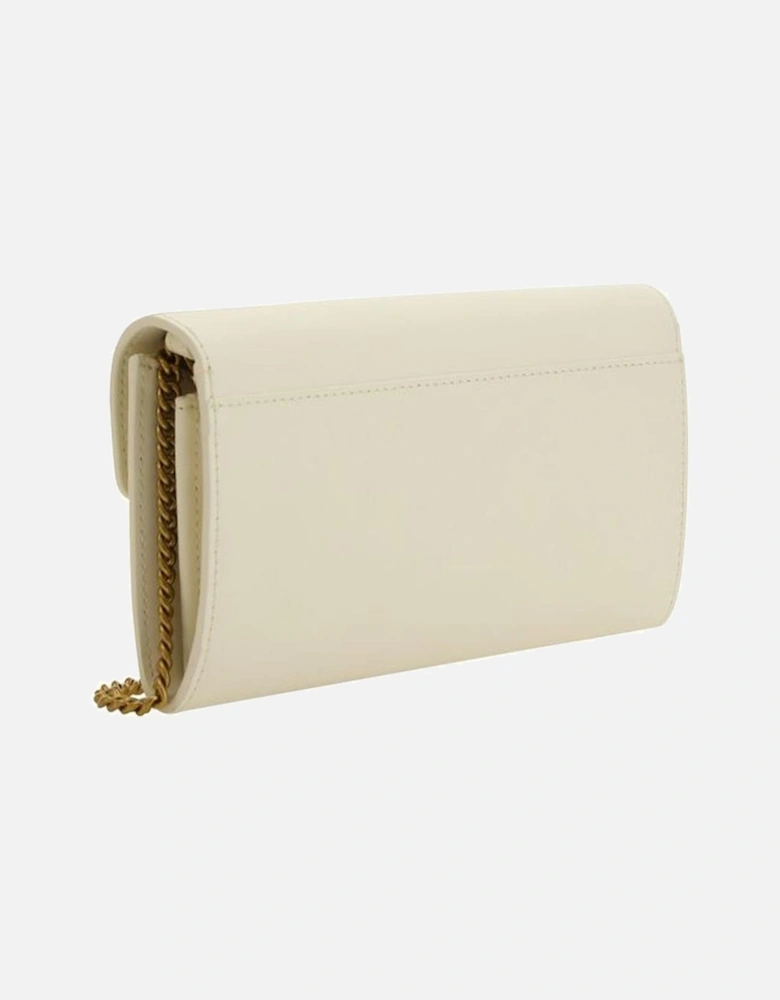 Calfskin One Love Wallet with Chain Strap Women - White