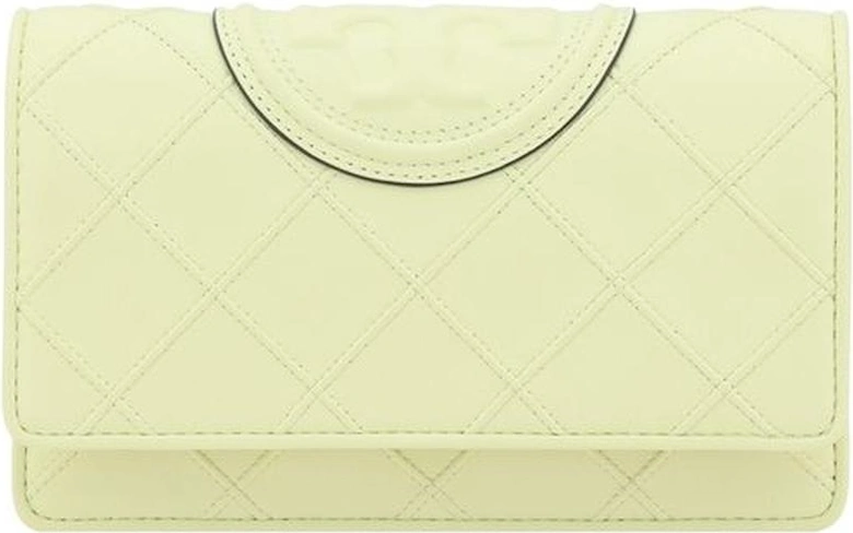 Leather Crossbody Wallet with Removable Chain Strap Women - Cream