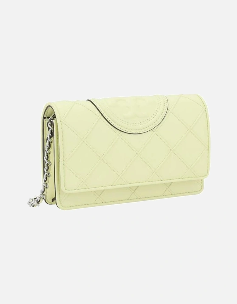 Leather Crossbody Wallet with Removable Chain Strap Women - Cream