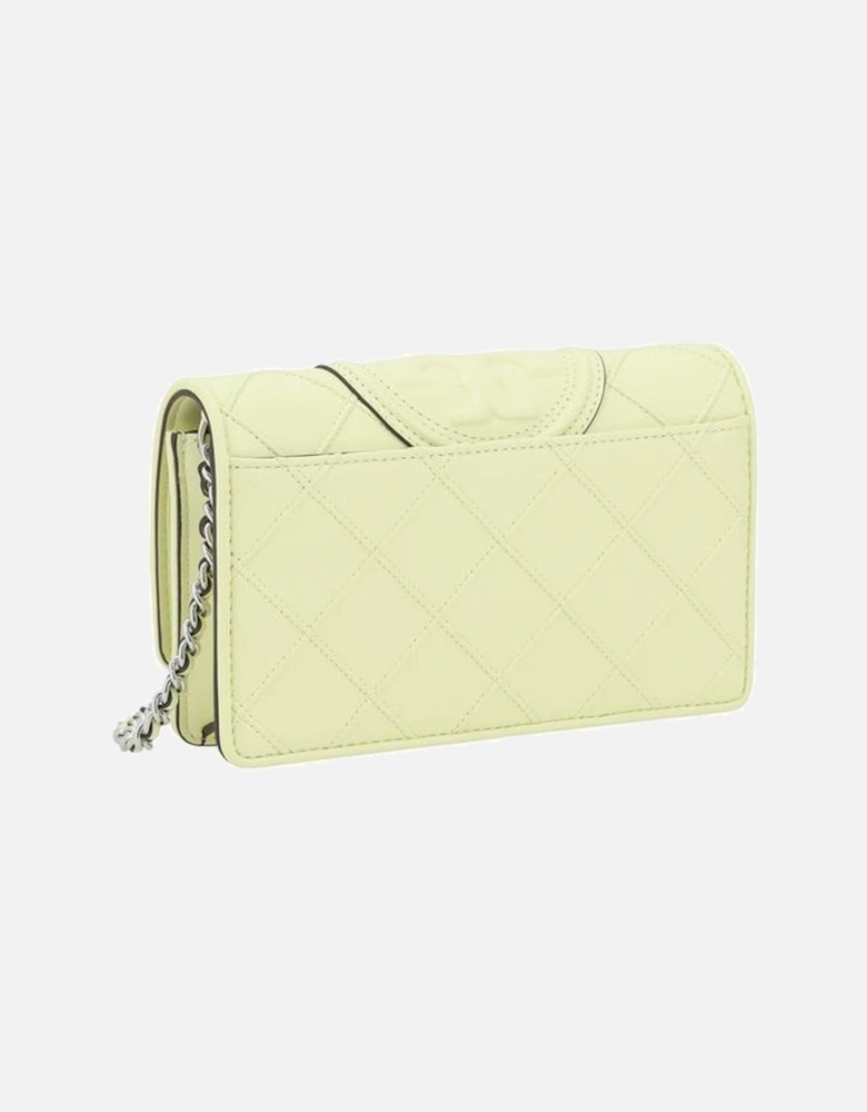 Leather Crossbody Wallet with Removable Chain Strap Women - Cream