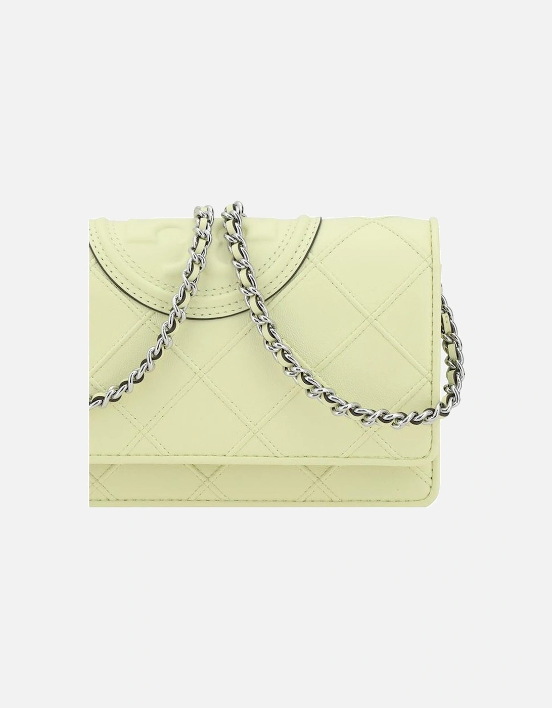 Leather Crossbody Wallet with Removable Chain Strap Women - Cream