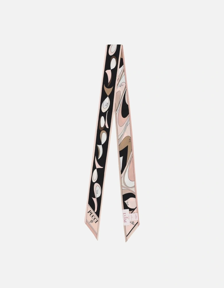 Silk Twill Scarf with Waves and Fish Prints Women - Multicolor Scarves