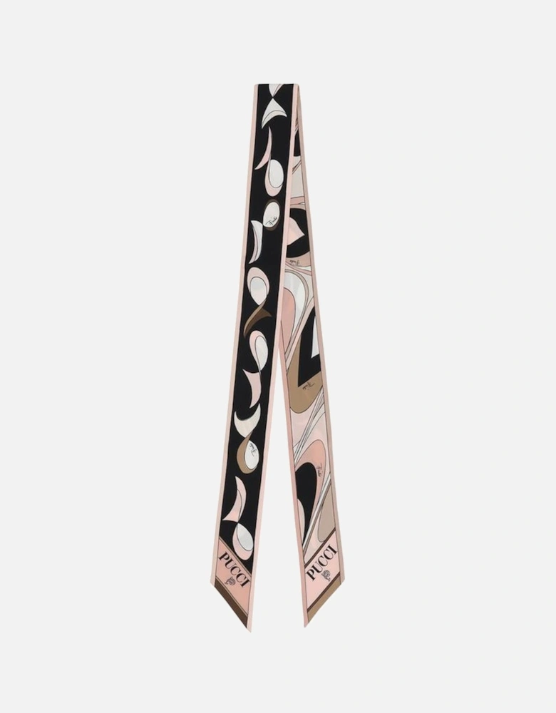 Silk Twill Scarf with Waves and Fish Prints Women - Multicolor Scarves