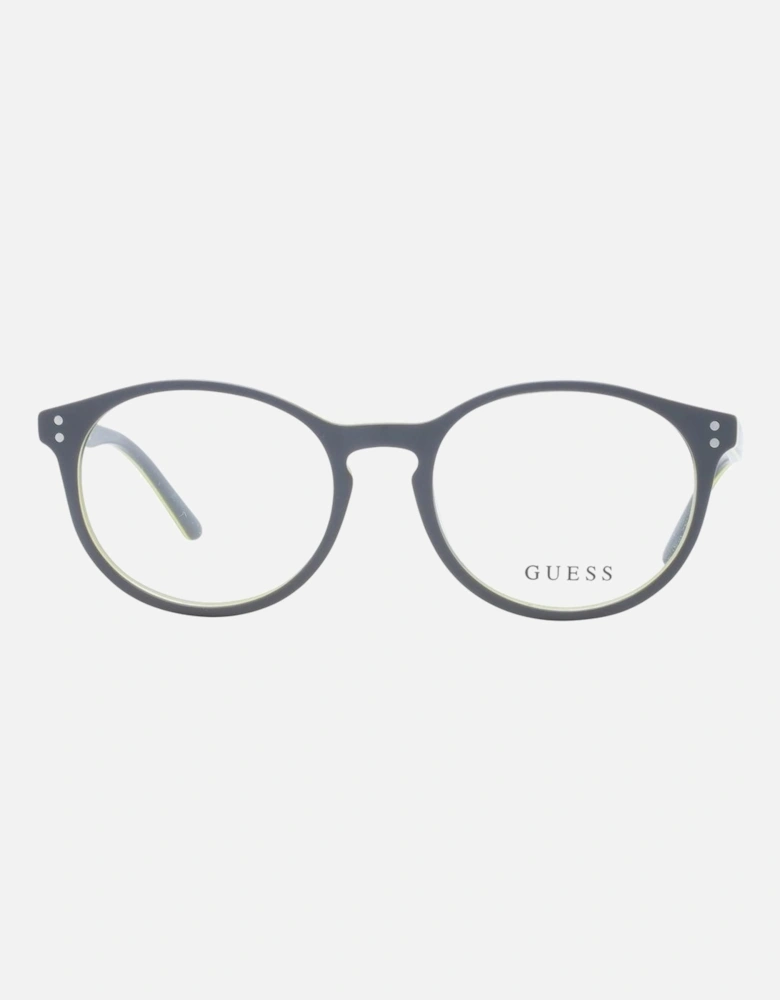 Full-Rim Round Grey Plastic Glasses Unisex - Gray Frames