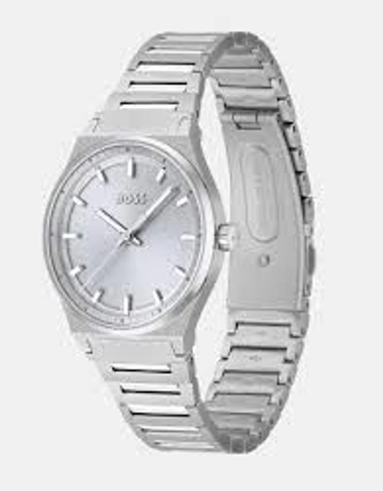 Quartz Stainless Steel Analog Watch Unisex - Silver Unisex Watches